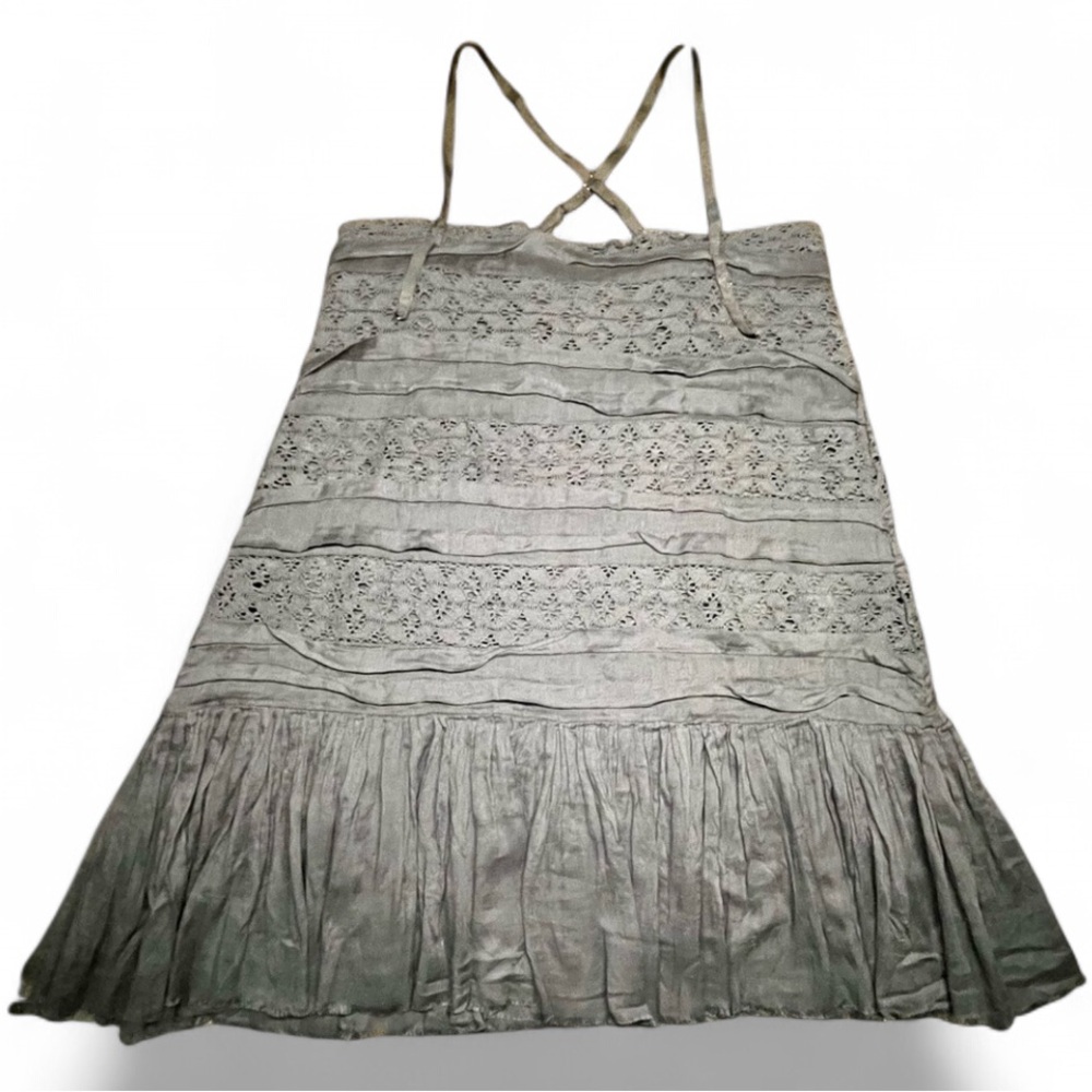 Free People Black Croqueted/Cotton Mini Sundress, M